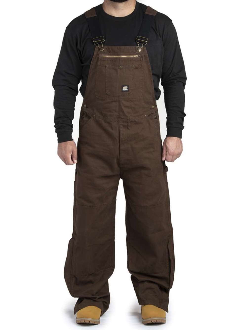 Berne Brown Duck Canvas Work Overalls Bibs Men’s 36x32 Carpenter Utility